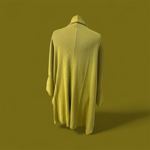 Marla Wynne Wool Blend Knit Drama Kimono LIME Sweater DUSTER SZ L - Picture 3 of 6